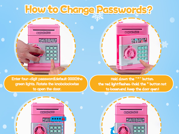 digital Money Box safe toys for Kids Girls Boys Age 3 4 5 6 7 8 9 10 11 12 year old ATM Bank