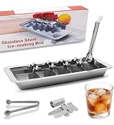 GHAHILI Stainless Steel Ice Cube Trays, Metal Ice Cube Trays for Freezer Vintage Inspired Design ...