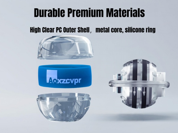 Durable Premium Materials High Clear PC Outer Shell,metal core, silicone ring