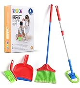 Kids Cleaning Set 4 Piece - Toy Cleaning Set Includes Broom, Mop, Brush, Dust Pan, - Toy Kitchen ...