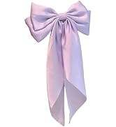 Silky Satin Big for Women Hair Ribbons Oversized Long Tail White Hair Bows,Bow Black Hair Bow Lar...