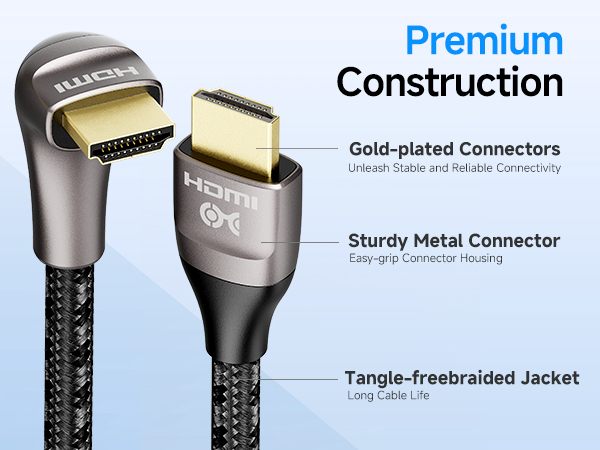 8K Right Angle HDMI Cable