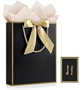 JMANNI Gift Bag, 1PCS Gift Bags Large with Ribbon and 1 Greeting Cards 2 Tissue Paper, Portable P...