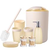 iMucci Bathroom Accessories Set - with Trash Can Toothbrush Holder Soap Dispenser Soap and Lotion...