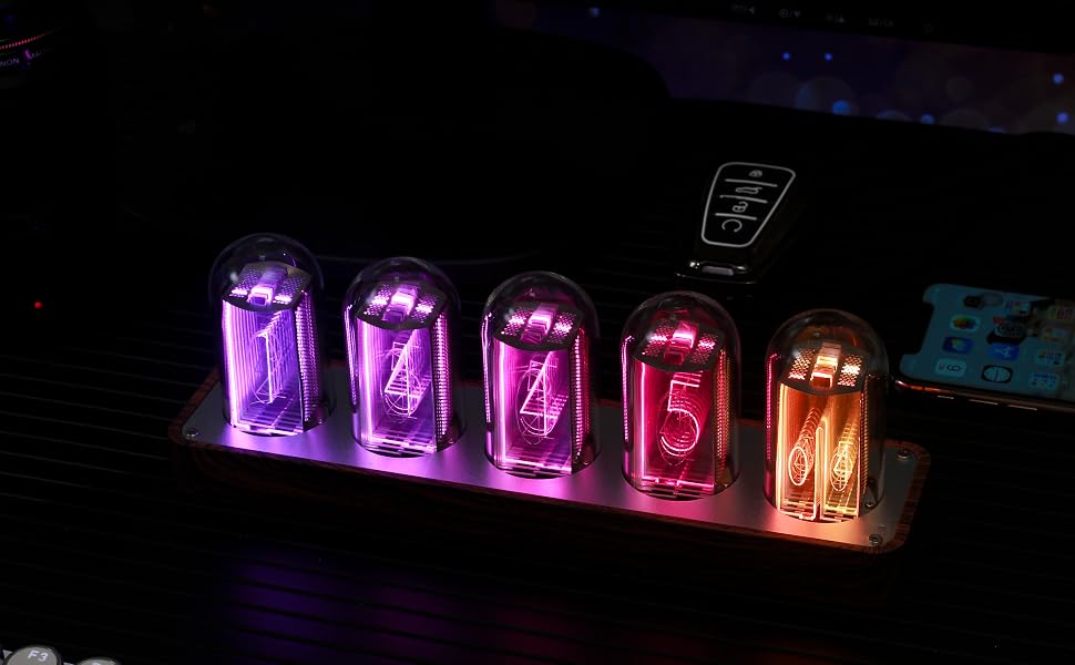 desk cyberpunk decor cool electronic gadgets ClocTeck Nixie tube clock cool clocks for bedroom