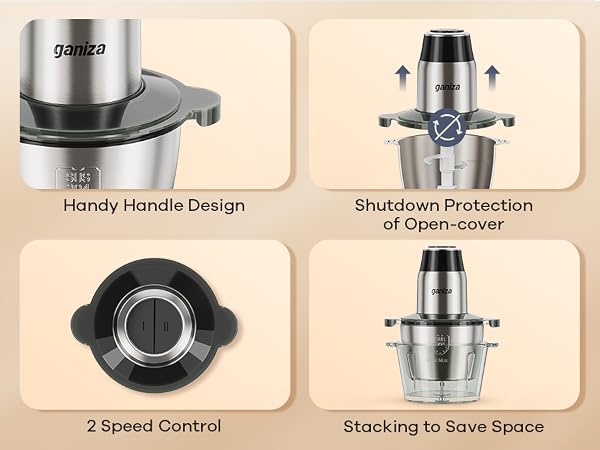 Electric Chopper with Meat Grinder & Veggie Chopper