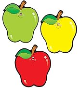 Carson Dellosa 36-Piece Red, Green and Yellow Fall Apple Bulletin Board Cutouts, Apple Cutouts fo...