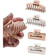 Mesovor 4 Pack Silicone Flexible Hair Claw Clips, Nonslip Large Bendable Claw Clip | Soft Hair Gr...