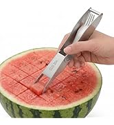 CripsTaste Watermelon Cutter with Retractable Fork, 2-in-1 Stainless Steel Fruit Cutter Watermelo...