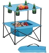 VEVOR Folding Camping Table, Portable Outdoor Lightweight Picnic Table, 600D Oxford Fabric Waterp...
