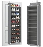 REGELETO 10 Tiers Large Size Over Door Shoe Organizer Storage, Hanging Shoe Rack for Door with De...
