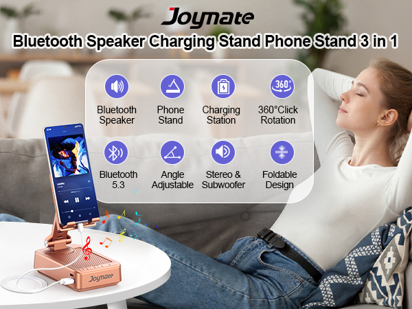 Phone stand with Bluetooth speaker