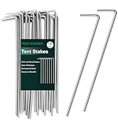 FEED GARDEN 7 Inch Tent Stakes 18 Pack Yard Inflatable Stakes for Outdoor Decorations Metal Pegs ...