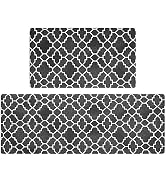 FRESHMINT Kitchen Mat Set of 2, Anti-Fatigue Cushioned Kitchen Mats for Floor, Waterproof Non Sli...