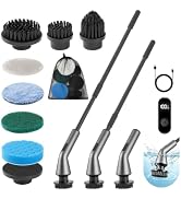 Electric Spin Scrubber for Bathroom Shower Scrubber with Long Handle Black