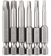 Rocaris 6 pcs 1/4 Inch Hex Shank Long Magnetic Square Head Screwdriver Bits Set Power Tools SQ1, ...