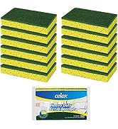 CELOX 12 Pack Dish Sponge for Kitchen, Dual Sided Scrub Sponge Heavy Duty, Non Scratch Sponges Pe...