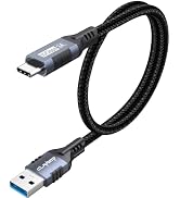CLAVOOP USB to USB C Data Cable 1.5ft, 10Gbps USB 3.1/3.2 Type C Data Transfer & 3A Fast Charging...
