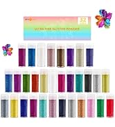 HTVRONT Fine Glitter for Resin - 32 Jars Extra fine Glitter for Crafts, Shaker Jar Arts & Craft G...