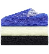 3 Pcs African Net Sponge, African Exfoliating Net Bath Sponge Body Scrubber Net Washcloth Back Sc...