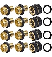 Hourleey 3/4 Inch Garden Hose Quick Connector, 4 Pcs Female & 8 Pcs Male of No Leak Quick Connect...