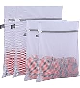 Kimmama Extra Large Heavy Duty Mesh Wash Laundry Bag- Pack of 4 (2 ExtraLarge+2 Large) 125gsm Net...