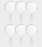 OMIRO Hand Mirror, Double-Sided Handheld Mirror 1X/3X Magnifying Mirror with Handle, Set of 6 (Cl...