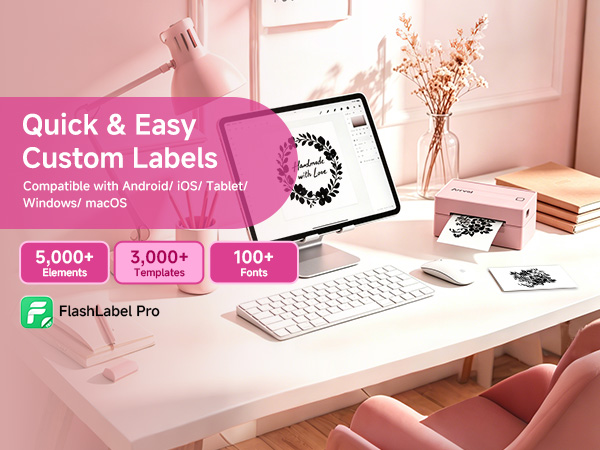 supporting various label sizes for custom shipping labels, barcodes, mailing labels, and price tags