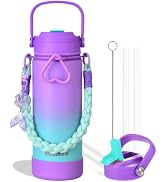 18oz Ceramic-Lined Kids Water Bottle, Insulated Water Bottle kids School | Stainless Steel, Leak-...