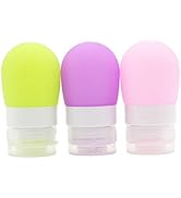 Mziart Portable Soft Silicone Travel Bottles Travel Containers(1.3OZ, Pack of 3)