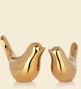 XMGZQ 2 Pcs Gold Decor Accents,Small Animal Statues,Modern Home Decorative, Birds Sculpture, Orna...