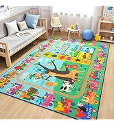 Zedrew Kids Rug for Playroom, 4x6 ABC Educational Carpet for Classroom, Fun Alphabet Area Rugs fo...