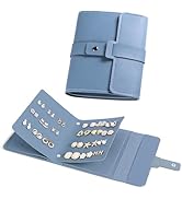Jewelry Storage Book, Earring Holder Organizer with Foldable Book Design, Portable Pu Leather Tra...