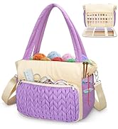 DALINDA Crochet Bag Organizer,Yarn Bag and Tote- Yarn Storage with Multiple Pockets for Crochet S...