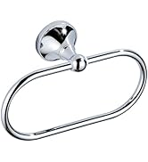 Celbon Antique Brass Oval Towel Ring 8.26'' /21cm Bathroom Towel Hanger Cabinet Towel Holder for ...