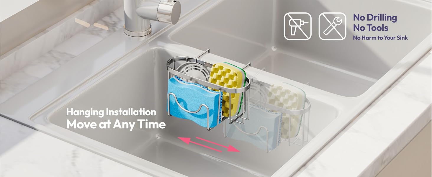 Sponge Holder for Kitchen Sink Kitchen Sink Caddy Hanging Sponge Caddy Organizer