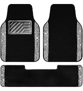 CAR PASS Bling Diamond Car Mats Shining Carpet Crystal Rhinestones Sparkly Glitter Floor Mats wit...