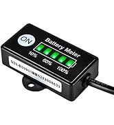 Jayron Mini LED Battery Indicator DC 12/24V Battery Fuel Gauges,Lifepo4 Battery Gauge for Golf Ca...