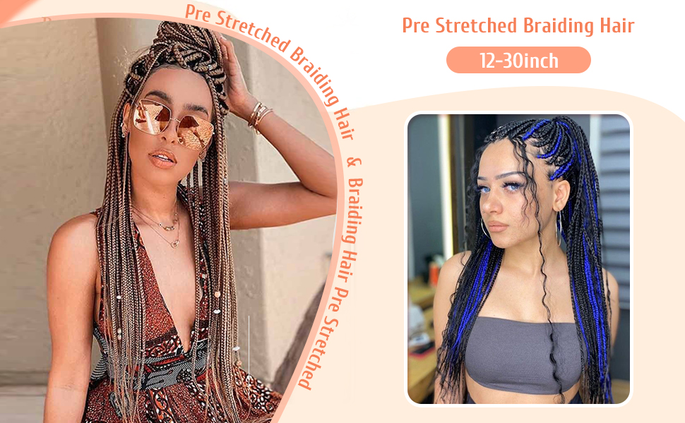 Pre Stretched Braiding Hair Synthetic Crochet Braids for Twist