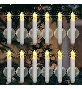 Homemory 12PCS Christmas LED Window Candles with 6h Timer, 2X Brighter Flameless Taper Candle wit...