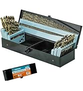 Cobalt Drill Bit Set, 115Pcs M35 HSS Twist Drill Bits (1/16"-1/2"), Jobber Length, Straight Shank...