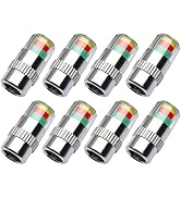 ANKIA 8Pcs 2.4Bar 36PSI Car Tire Pressure Monitor Valve Stem Caps Sensor Indicator 3 Color Eye Alert