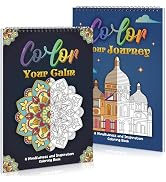 2 Pack Adult Coloring Book Set, 8.3×11.7in Exquisite Pattern Coloring Books for Adults Relaxation...