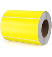 Meitaat Yellow Rectangle Stickers 4 x 2 Inch Color Coding Labels Vinyl Roll Self-Adhesive Waterpr...