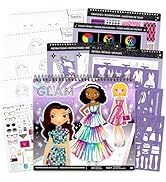 Fashion Angels Glam Fashion Sketch Set, Includes Sketch Pad with Stencils & Stickers, Fashion Des...