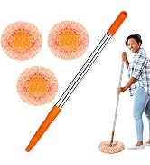 TIMIVO Dust Mop, Microfiber Mops for Floor Cleaning, with Hight Adjustable Handle and 1 Washable ...