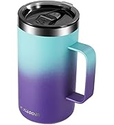 KXIAOCHEN 20oz Insulated Coffee Mug with Lid, Stainless Steel Coffee Cup, Double Wall Vacuum Coff...