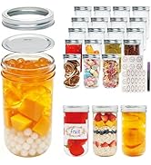 Flrolove Mason Jars 12 oz, Glass Jars with Airtight Lid,Canning Jars with Regular Lids and Bands ...