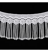 4.34 Inch White Lace Fringe Trim, Venice Embroidered lace Trim for Sewing | White embroidered lac...