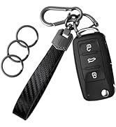 OHKYOOT Leather Car Key chain,Carabiner Clip Key Fob Keychain for Home Car Keys Women Men